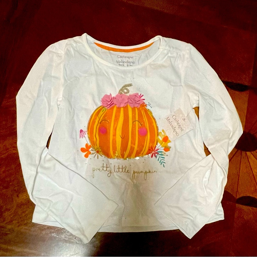 Catherine Malandrino Pumpkin Shirt, long sleeve Size 8